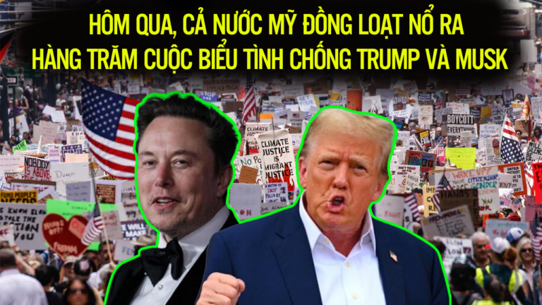 Hôm qua, cả nước Mỹ đồng loạt nổ ra hàng trăm cuộc biểu tình chống Trump, Musk!