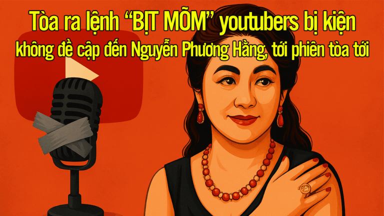 Tòa ra lệnh “BỊT MÕM” youtubers bị kiện, không đề cập đến Nguyễn Phương Hằng, tới phiên tòa tới!