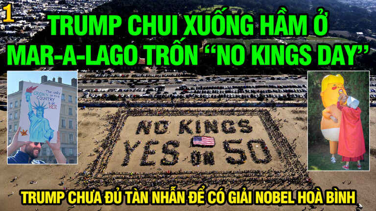 VL1-19.10: Trump chui xuống hầm ở Mar-a-Lago trốn “No Kings Day”
